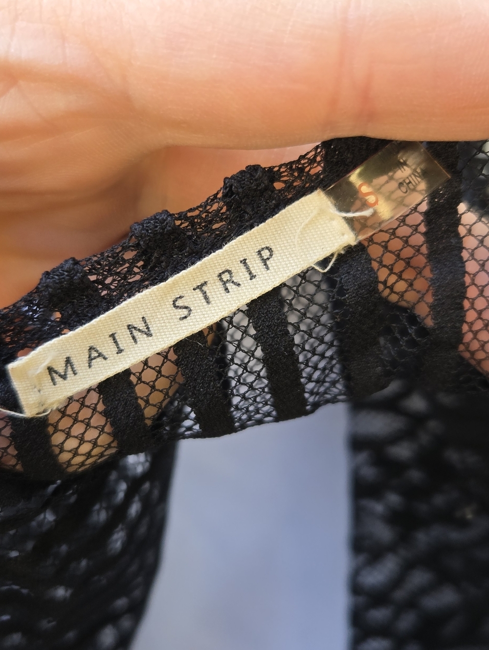 Main Strip Black Sheer Lace Kimono Cover-Up - Picture 6 of 6